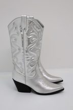 Natasha - Women's White Leather Cowboy Boots