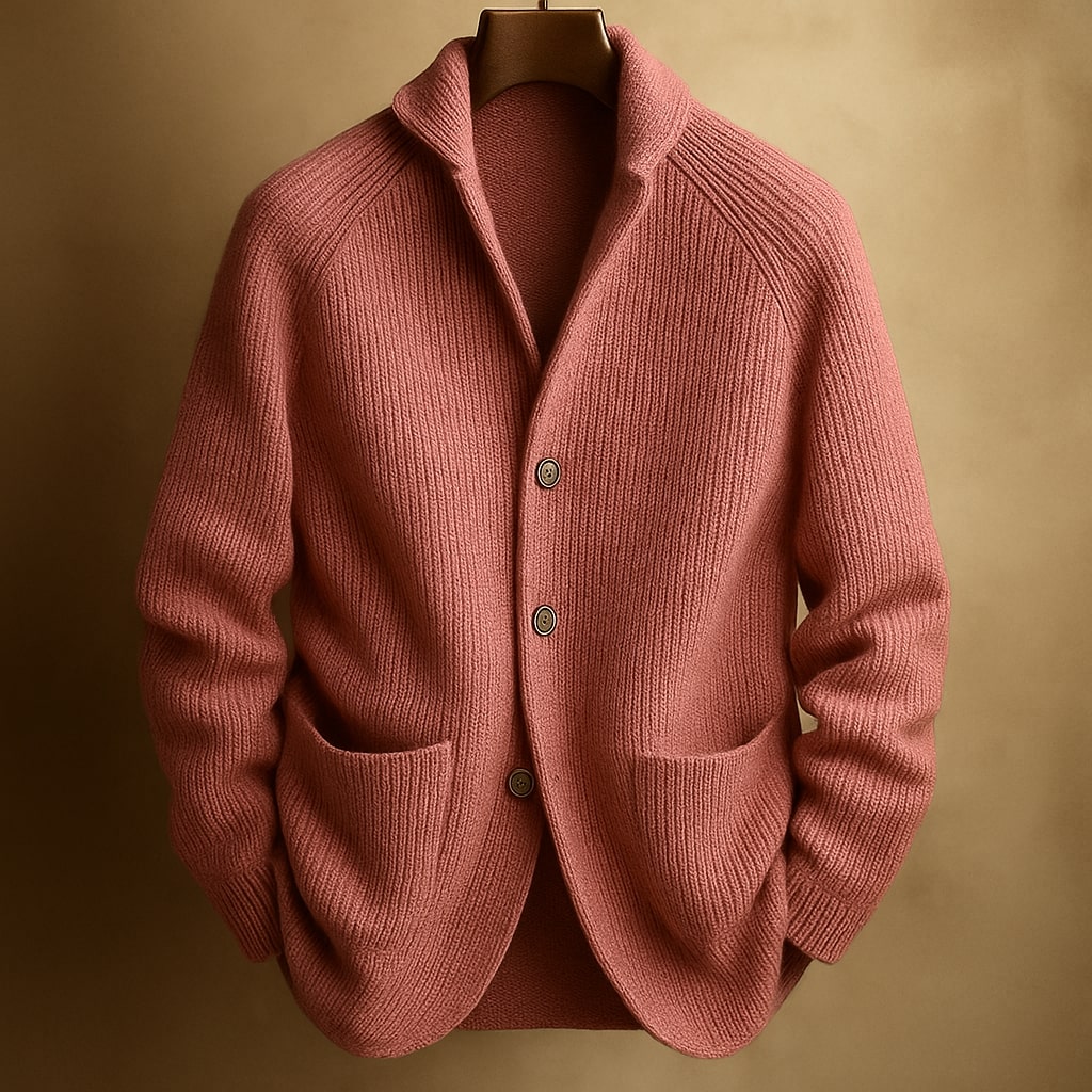 Nico - Men's Collared Button-Front Cardigan