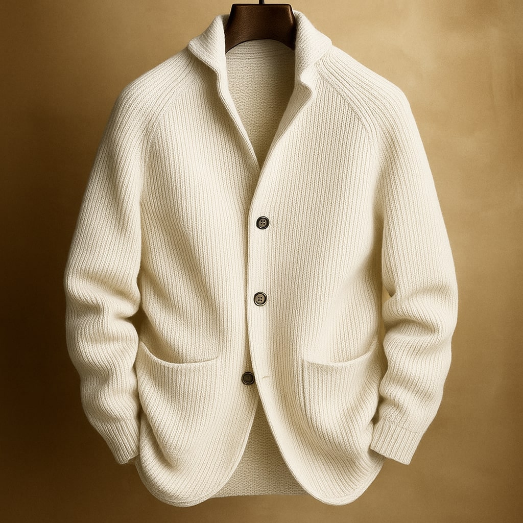 Nico - Men's Collared Button-Front Cardigan