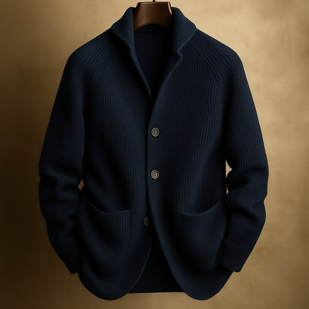 Nico - Men's Collared Button-Front Cardigan