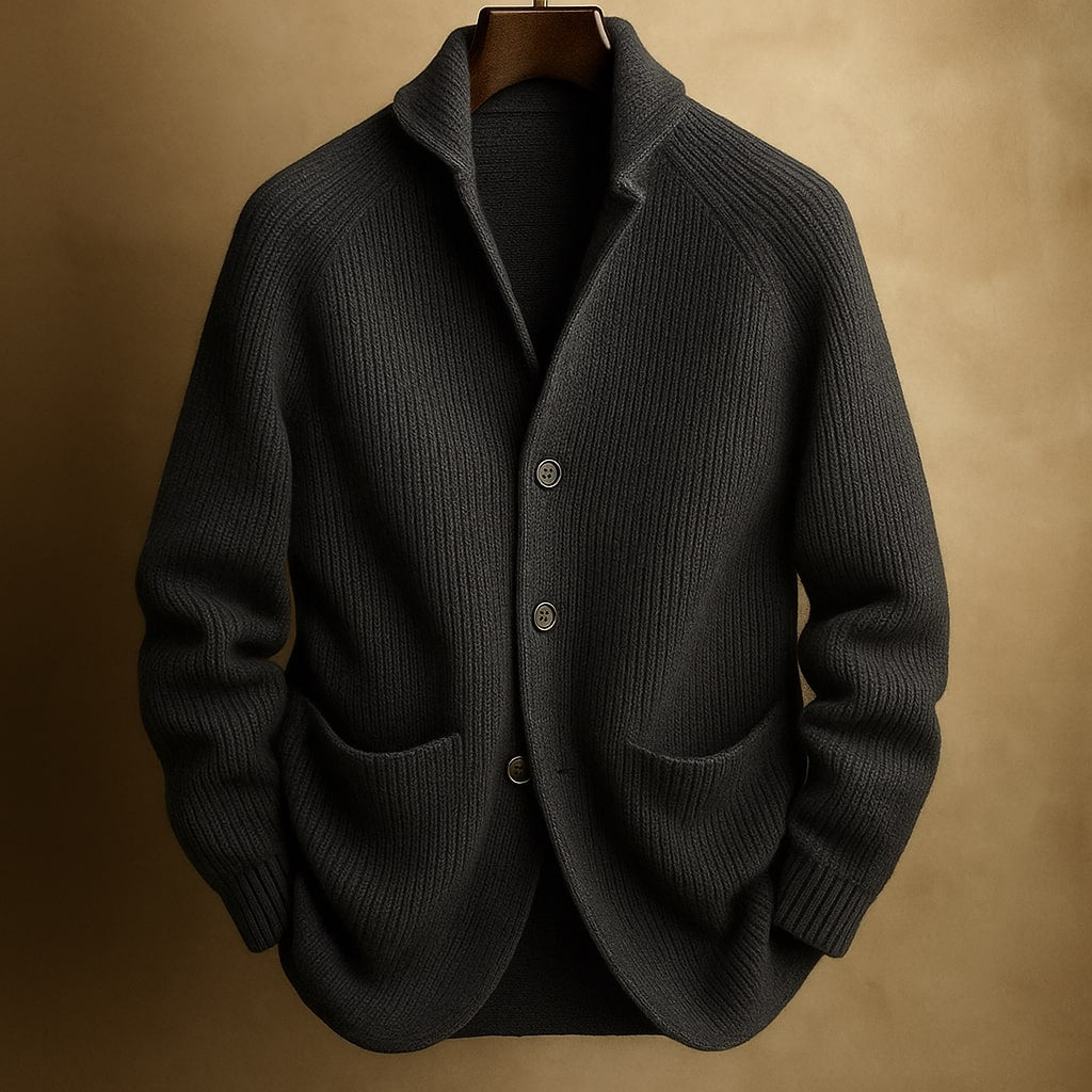 Nico - Men's Collared Button-Front Cardigan