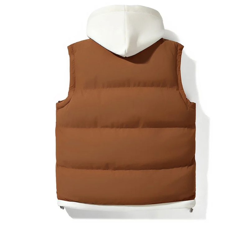 Noel - Men's Hooded Puffer Gilet with Snap Pockets