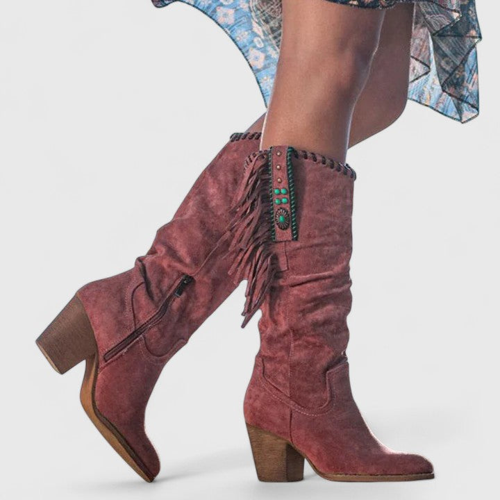 Octavia - Women's Suede Knee-High Boots