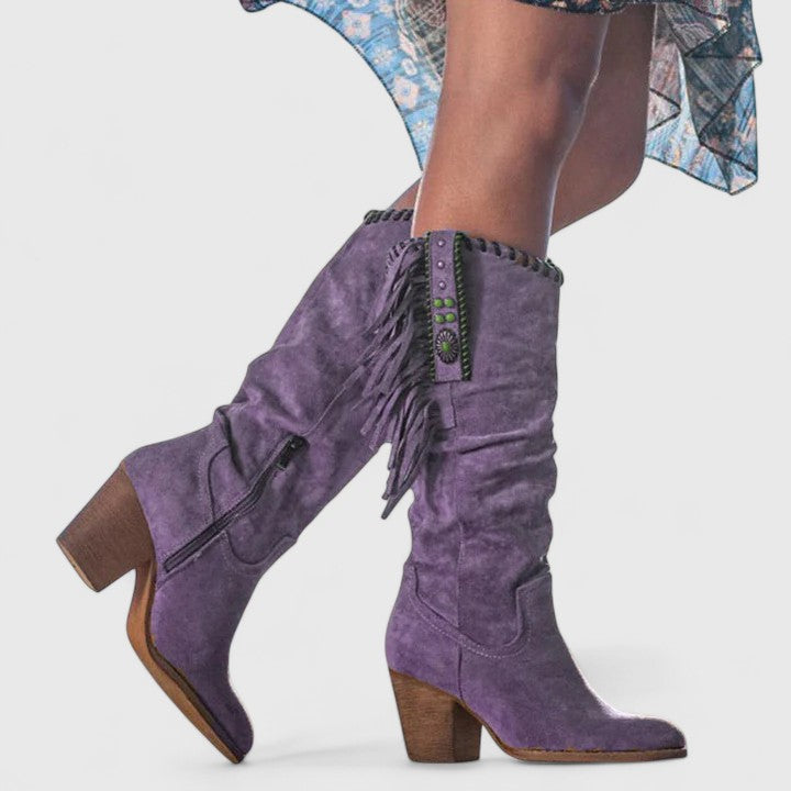Octavia - Women's Suede Knee-High Boots