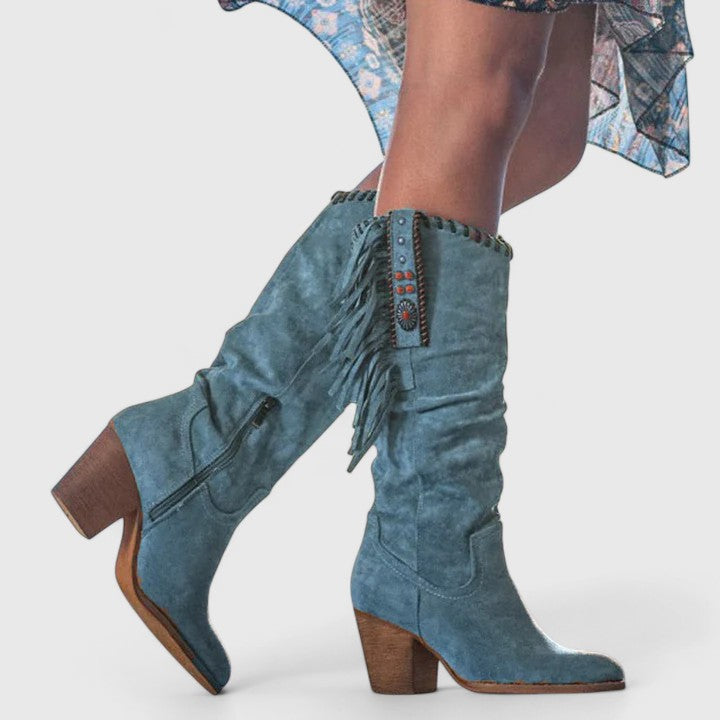Octavia - Women's Suede Knee-High Boots