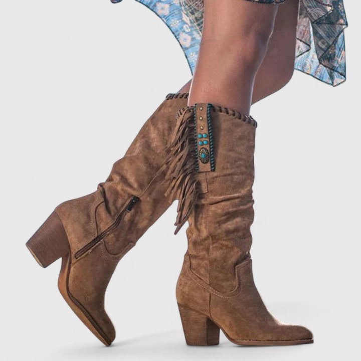 Octavia - Women's Suede Knee-High Boots