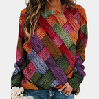 Olivia - Women's Colorblock Quilted Pullover Sweater