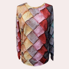 Olivia - Women's Colorblock Quilted Pullover Sweater