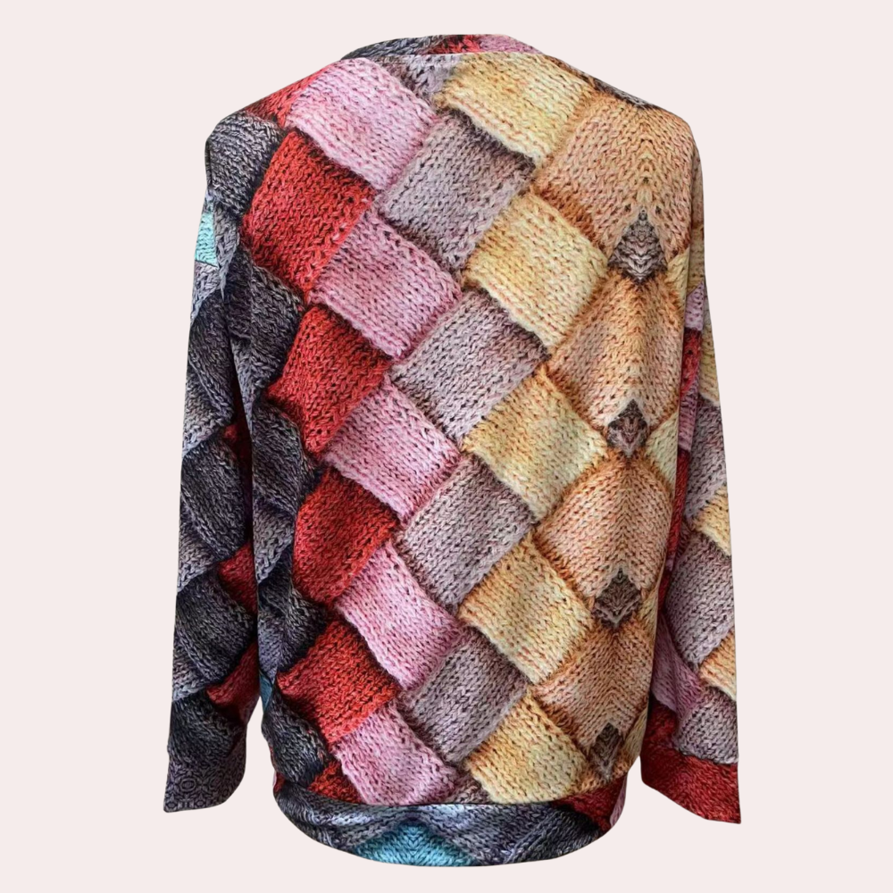 Olivia - Women's Colorblock Quilted Pullover Sweater