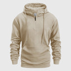 Orson  - Men's Quilted Geometric Hoodie with Quarter-Zip