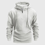 Orson  - Men's Quilted Geometric Hoodie with Quarter-Zip