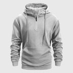Orson  - Men's Quilted Geometric Hoodie with Quarter-Zip