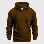 Orson  - Men's Quilted Geometric Hoodie with Quarter-Zip