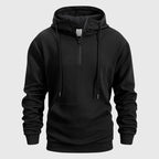 Orson  - Men's Quilted Geometric Hoodie with Quarter-Zip