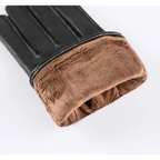 Oscar - Men's Snap-Tab Leather Gloves with Elasticized Cuff