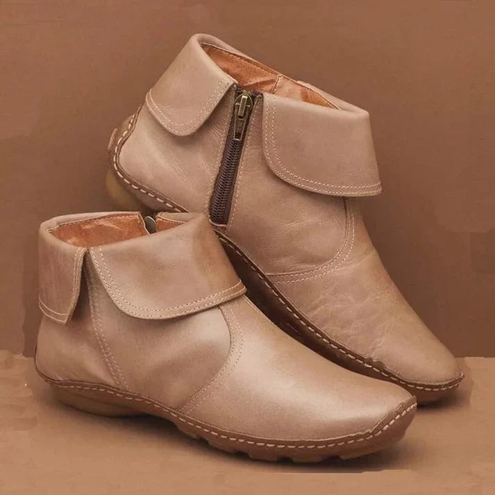Pam - Women's Leather Zip Ankle Boots