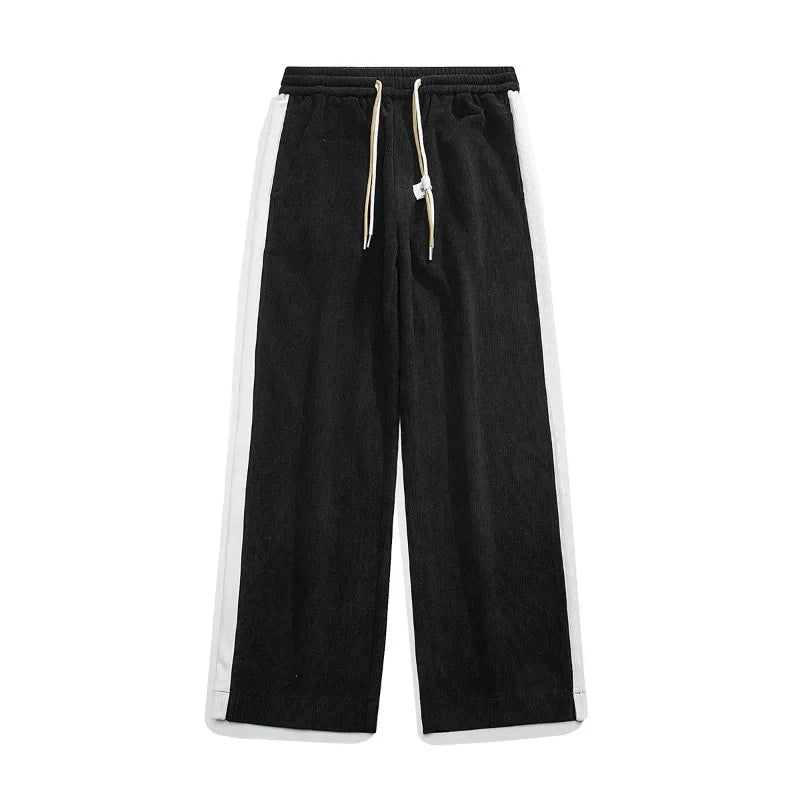 Peter - Men's Corduroy Relaxed-Fit Sweatpants with Side Stripe