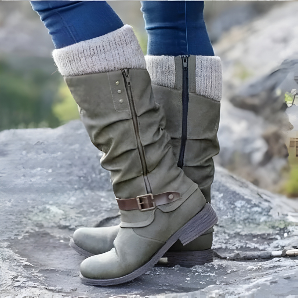 Piper - Women's Calf-Height Buckle Boots