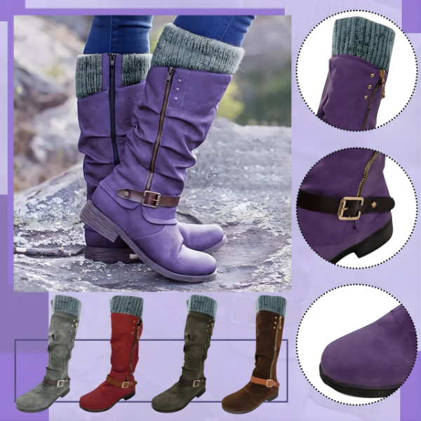 Piper - Women's Calf-Height Buckle Boots