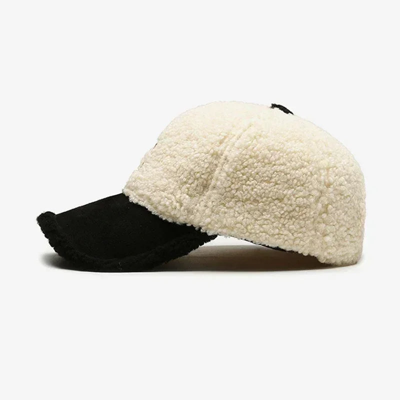 Portia - Sherpa Baseball Cap with Two-Tone Design