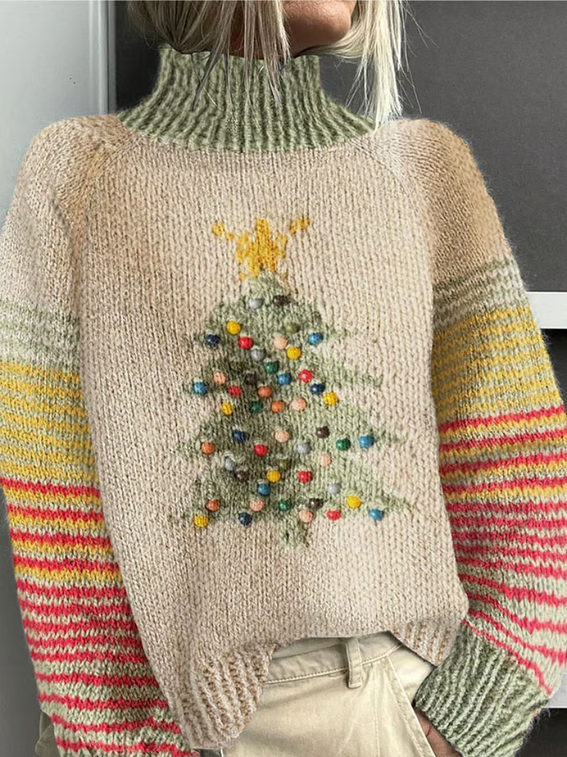 Quinn - Women's Holiday Tree Knit Sweater