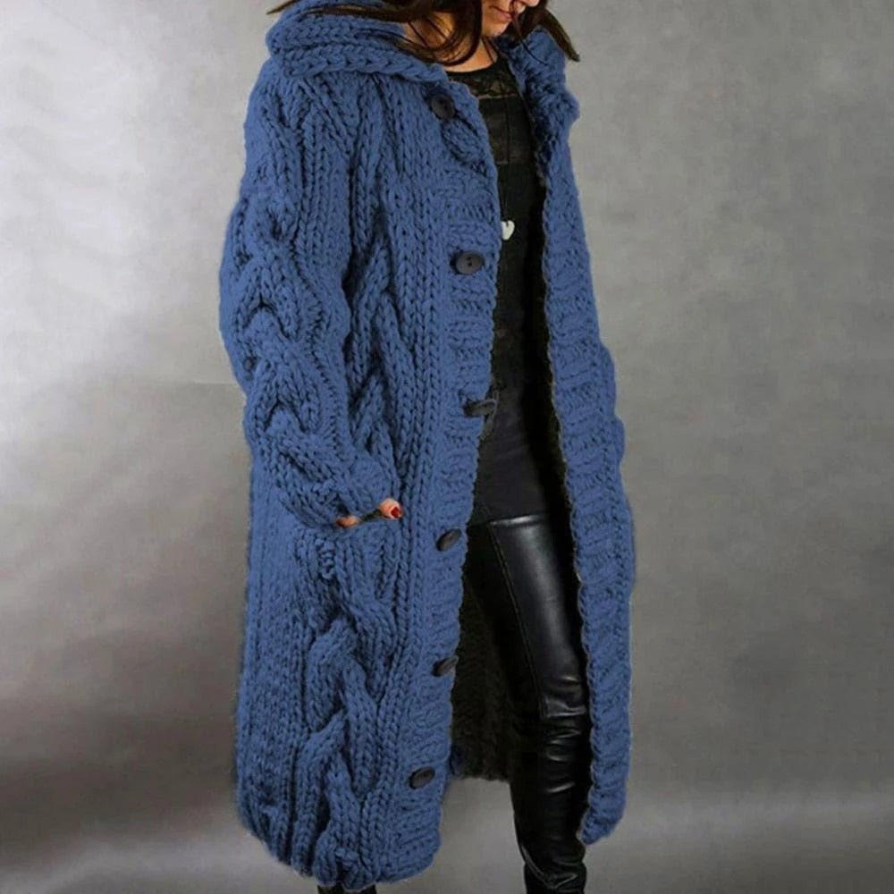Rachel - Women's Oversized Cable-Knit Cardigan