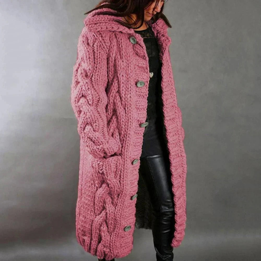 Rachel - Women's Oversized Cable-Knit Cardigan