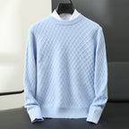 Raul - Men's Diamond-Quilted Crew-Neck Sweater