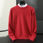 Raul - Men's Diamond-Quilted Crew-Neck Sweater