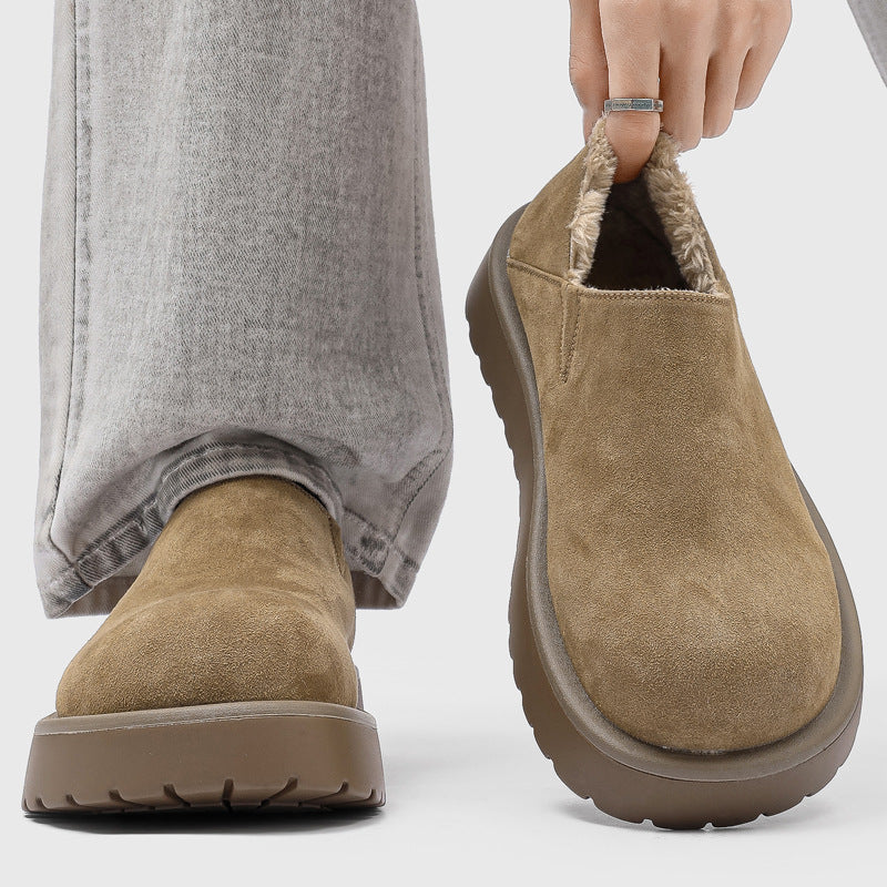 Reginald - Men's Matte Loafers with Plush Faux-Fur Lining