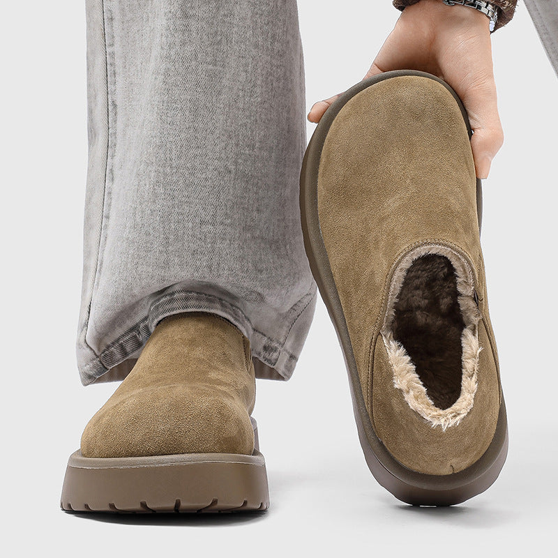 Reginald - Men's Matte Loafers with Plush Faux-Fur Lining