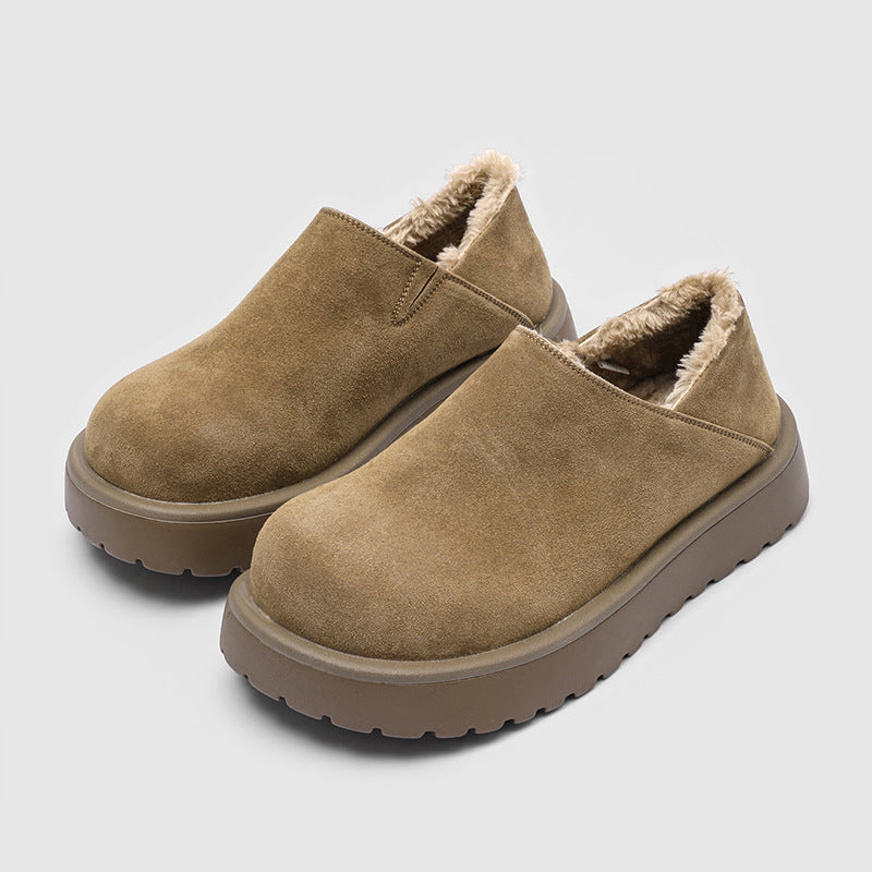 Reginald - Men's Matte Loafers with Plush Faux-Fur Lining