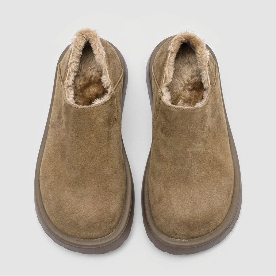 Reginald - Men's Matte Loafers with Plush Faux-Fur Lining