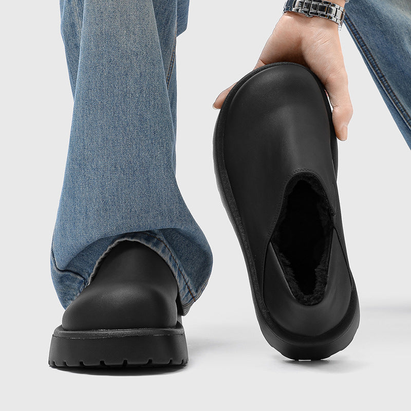 Reginald - Men's Matte Loafers with Plush Faux-Fur Lining