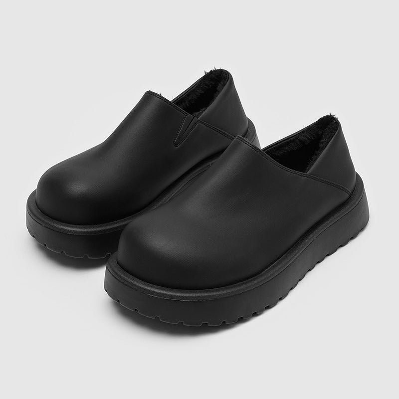 Reginald - Men's Matte Loafers with Plush Faux-Fur Lining