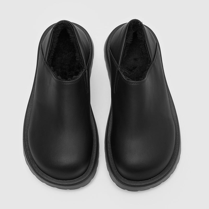 Reginald - Men's Matte Loafers with Plush Faux-Fur Lining