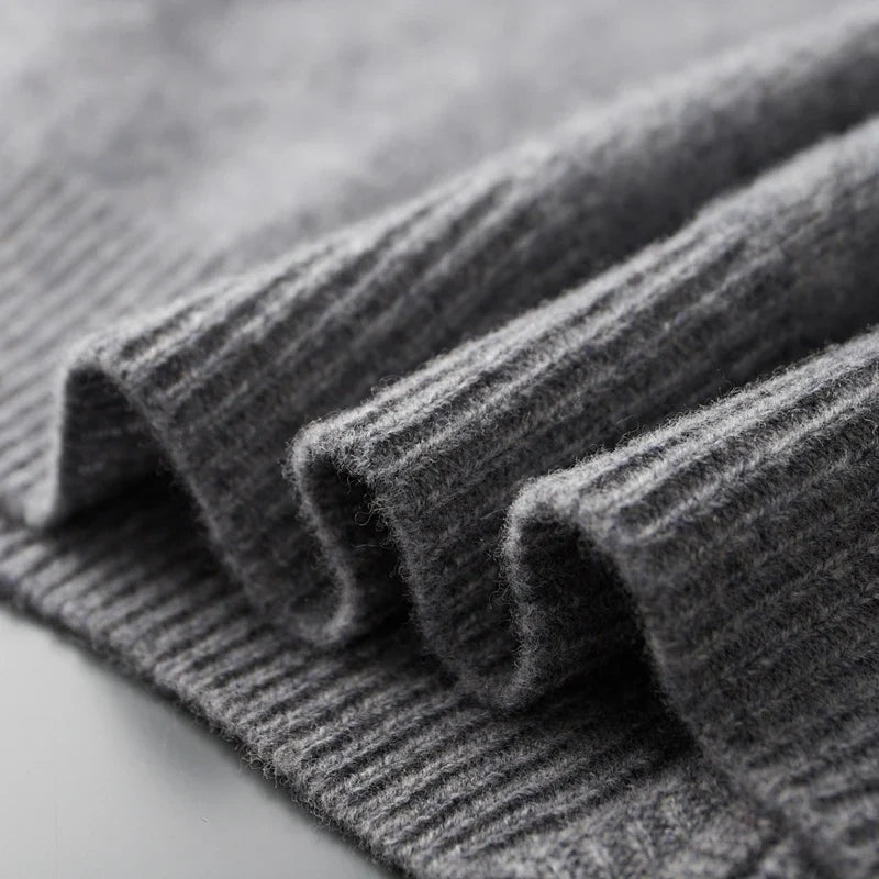 Riku - Men's Cashmere Zip Cardigan with Ribbed Trim