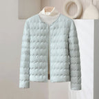 Riza - Women's Snap-Front Wave-Quilted Puffer Jacket