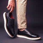 Rodger - Men's Lace-Up Oxfords with Textured Leather