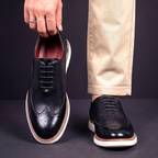 Rodger - Men's Lace-Up Oxfords with Textured Leather