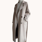 Romina - Women's Double-Breasted Wool Coat with Angled Lapels