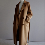Romina - Women's Double-Breasted Wool Coat with Angled Lapels