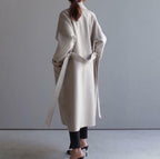 Romina - Women's Double-Breasted Wool Coat with Angled Lapels
