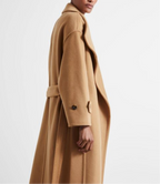 Romina - Women's Double-Breasted Wool Coat with Angled Lapels