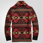 Ronan - Men's Shawl Collar Cardigan with Southwestern Geometric Knit
