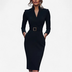 Sabrina - Women's Belted Wrap Dress with Three-Quarter Sleeves
