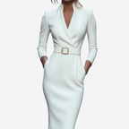 Sabrina - Women's Belted Wrap Dress with Three-Quarter Sleeves