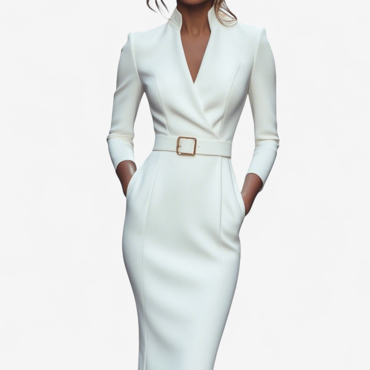 Sabrina - Women's Belted Wrap Dress with Three-Quarter Sleeves