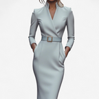 Sabrina - Women's Belted Wrap Dress with Three-Quarter Sleeves