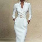 Sabrina - Women's Belted Wrap Dress with Three-Quarter Sleeves